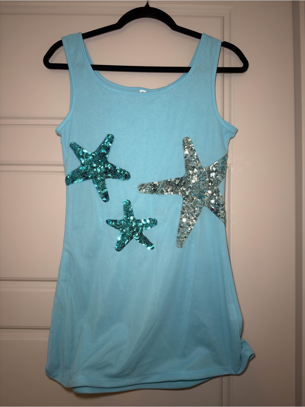 Turquoise Sequin Starfish Mini Dress